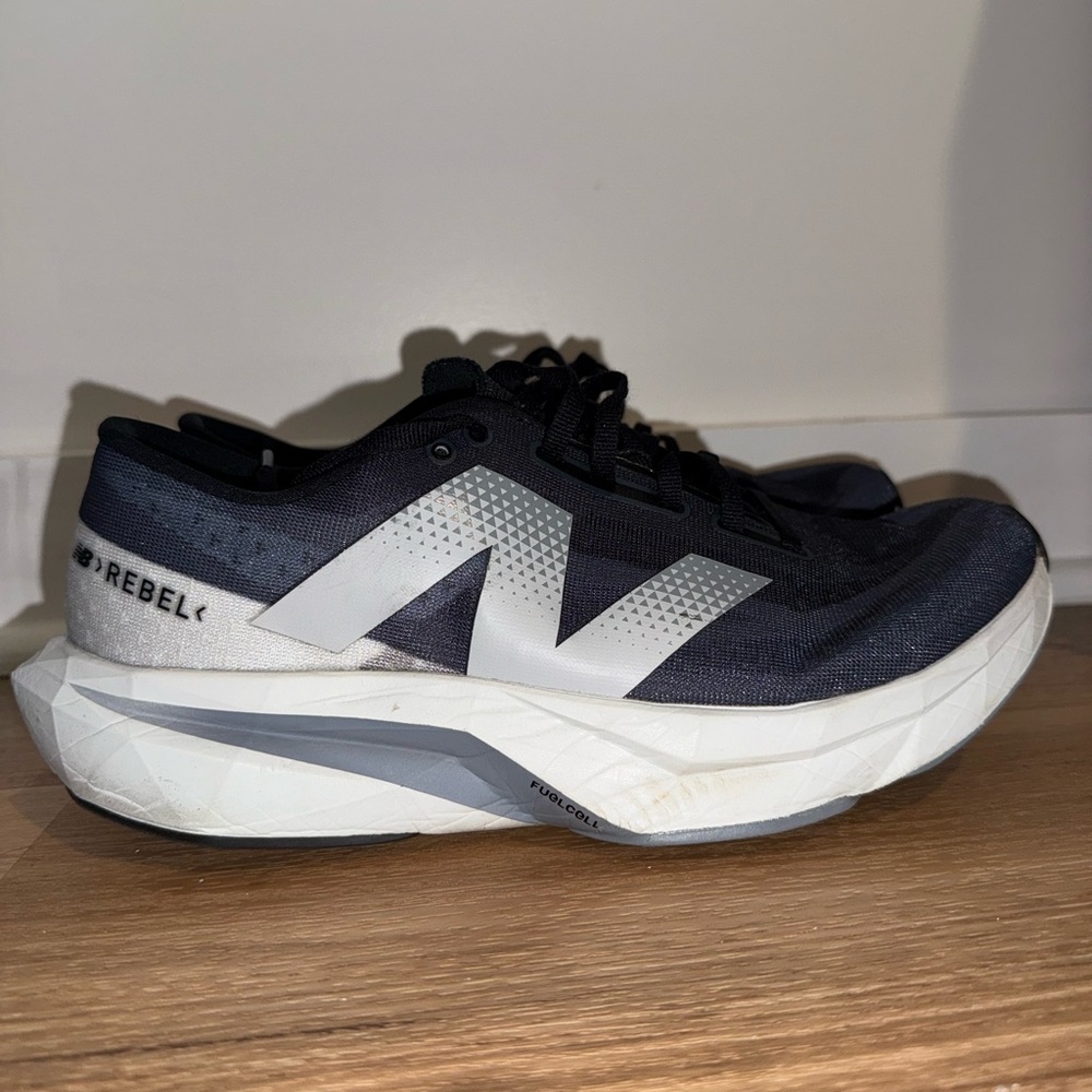 New Balance Fuel Rebel Black and White Athletic Sneakers